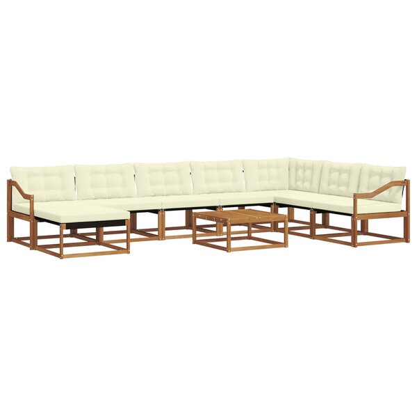 vidaXL Ensemble de canapés d'extérieur 9 Pièces Naturel et Crème