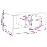 vidaXL Table basse rose 101 5x50x43 5 cm acier laminé à froid