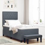 vidaXL Lit à ressorts avec matelas Gris foncé 100 x 200 cm Velours