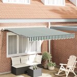 vidaXL Auvent Rétractable Vert et blanc 350 x 250 cm tissu