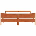 vidaXL Cadre de lit et tête de lit cire marron 200x200 cm bois de pin
