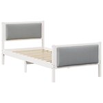 vidaXL Cadre de lit avec tête de lit Gris clair 90 x 200 cm tissu