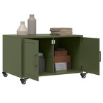 vidaXL Table basse vert olive 68x50x43 5 cm acier laminé à froid