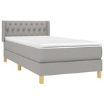 vidaXL Sommier à lattes de lit avec matelas Gris clair 100x200cm Tissu