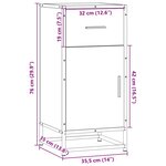 vidaXL Buffet sonoma gris 35 5x35x76 cm bois d'ingénierie et métal