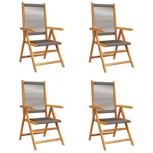 vidaXL Chaises inclinables de jardin lot de 4 gris bois massif acacia