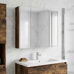 vidaXL Armoire Miroir de Salle de Bain Chêne fumé 83 5 x 15 5 x 70 cm