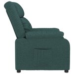 vidaXL Fauteuil inclinable Vert foncé Tissu