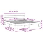 vidaXL Cadre de lit avec tête de lit sans matelas 180 x 200 cm