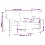 vidaXL Canapé 2 places avec oreillers jaune clair 140 cm tissu