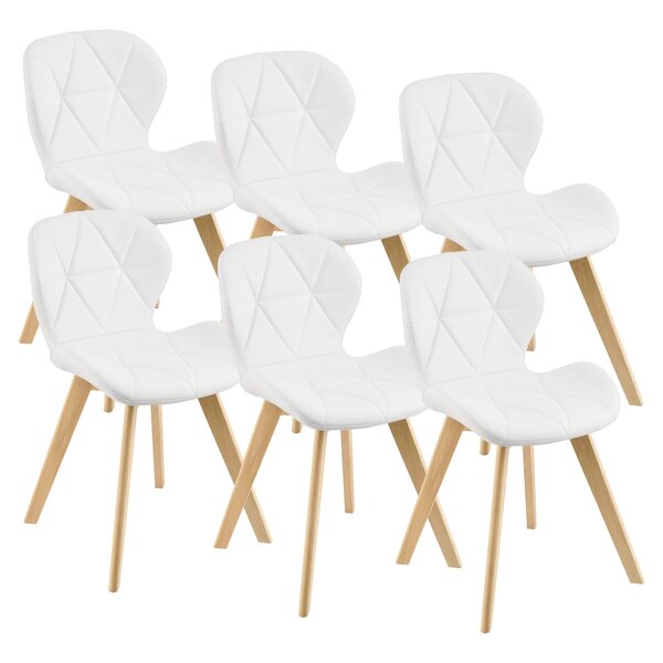 Lot de 6 chaises salle à manger similicuir 81 x 57 x 49 cm blanc 03_0006790