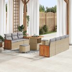 vidaXL Ensemble de canapé de jardin 10 Pièces Beige et Gris clair