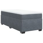vidaXL Sommier à lattes de lit et matelas Gris foncé 90x190 cm Velours