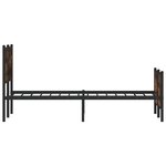 vidaXL Cadre de lit en métal sans matelas chêne fumé 140x190 cm