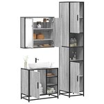 vidaXL Ensemble de meubles de salle de bain 3 Pièces Sonoma gris