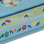 vidaXL Table basse turquoise bois de manguier massif peint à la main