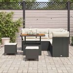 vidaXL Ensemble de canapé de jardin 8 Pièces Noir polyrotin