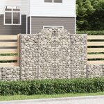 vidaXL Paniers à gabions arqués 15 Pièces 200x50x160/180 cm Fer galvanisé