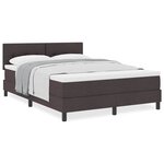 vidaXL Lit boxspring avec matelas Marron foncé 140 x 200 cm tissu