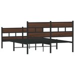 vidaXL Cadre de lit en métal sans matelas chêne marron 160x200 cm