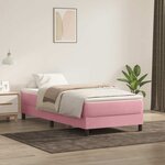 vidaXL Sommier à lattes de lit avec matelas rose 90x220 cm velours