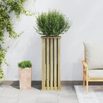 vidaXL Jardinière avec Doublure 33x33x85 cm Bois Imprégné de Pin