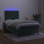 vidaXL Sommier à lattes de lit matelas et LED Vert foncé 120x200 cm