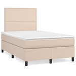 vidaXL Sommier à lattes de lit avec matelas LED cappuccino 120x190 cm