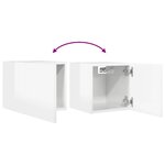 vidaXL Meubles TV muraux 2 Pièces Blanc brillant 30 5x30x30 cm