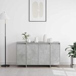 vidaXL Buffet Gris béton 135 x 41 x 69 cm Bois d'ingénierie