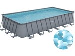 Piscine tubulaire grise - "ludo 5" - 7.32 x 3.66 x 1.32 m - sans filtration