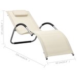 vidaXL Chaise longue textilène crème et gris