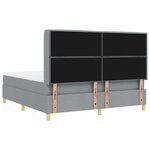 Lit Box Spring vidaXL avec Matelas & Éclairage LED Gris clair 180x200 cm Tissu