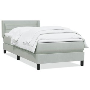vidaXL Sommier à lattes de lit et matelas gris clair 80x210 cm velours