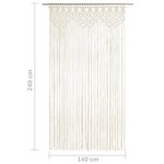 vidaXL Rideau en macramé 140x240 cm Coton