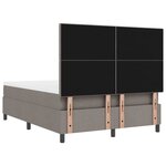 vidaXL Lit à ressorts avec matelas Taupe 140 x 190 cm tissu