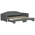vidaXL Lit de jour avec gigogne sans matelas gris foncé 90x190 cm
