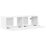 vidaXL Meuble TV mural Blanc 98 x 31 x 29 5 cm Bois d'ingénierie