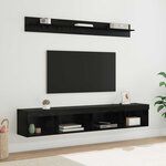 vidaXL Ensemble de meuble TV mural 5 Pièces Chêne noir Bois d'ingénierie