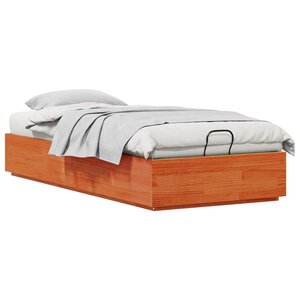 vidaXL Cadre de lit ottoman Brun Ciré 75 x 190 cm Pin massif