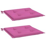 vidaXL Coussins de chaise de jardin lot de 2 rose 50x50x4 cm tissu