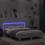 vidaXL Cadre de lit avec LED sans matelas blanc 140x190 cm