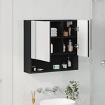 vidaXL Armoire Miroir Noir 59 x 17 x 55 cm Bois d'ingénierie