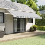 vidaXL Tissu de remplacement de cantonnière d’auvent anthracite blanc