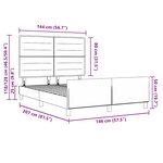 vidaXL Cadre de lit avec tête de lit Marron foncé 140 x 190 cm tissu