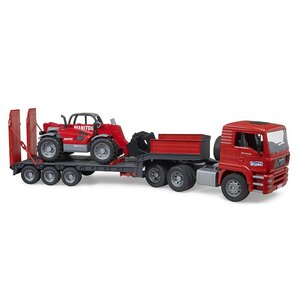 Bruder 02774 - Camion surbaissé MAN TGA avec chargeur télescopique Manitou