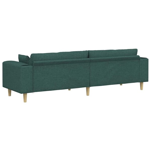 Canapé 4 Places Velours Vert Foncé 250 Cm - VidaXL - Structure Bois Et Mousse - Design Moderne - À Monter