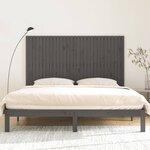 vidaXL Tête de lit murale Gris 185x3x110 cm Bois massif de pin