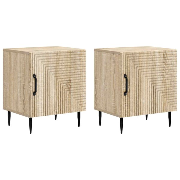 vidaXL Cabinet de chevet 2 Pièces Chêne Sonoma 43 x 34 5 x 50 cm