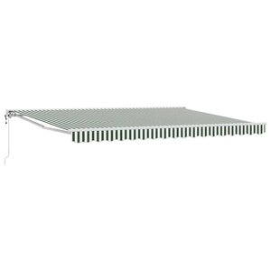 vidaXL Auvent rétractable électrique Vert et blanc 4 5 × 3 5 m